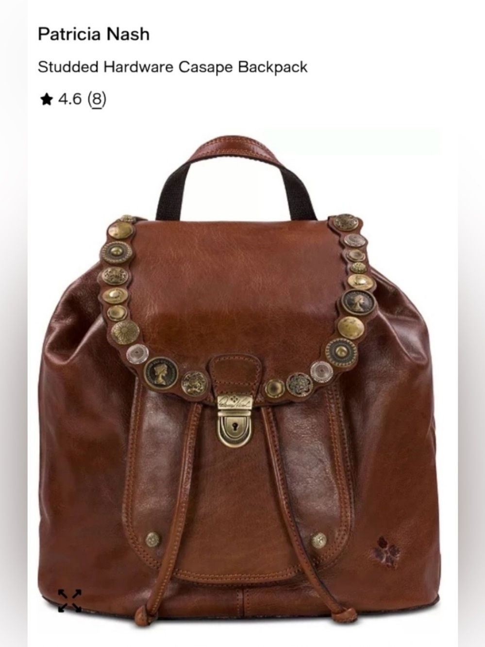 Patricia Nash leather Casape coin studded packback - like new!